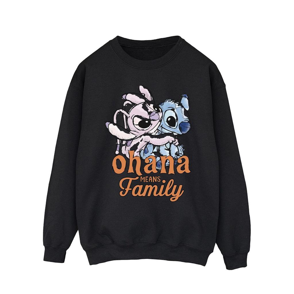 Disney Mens Lilo And Stitch Ohana Angel Hug Sweatshirt
