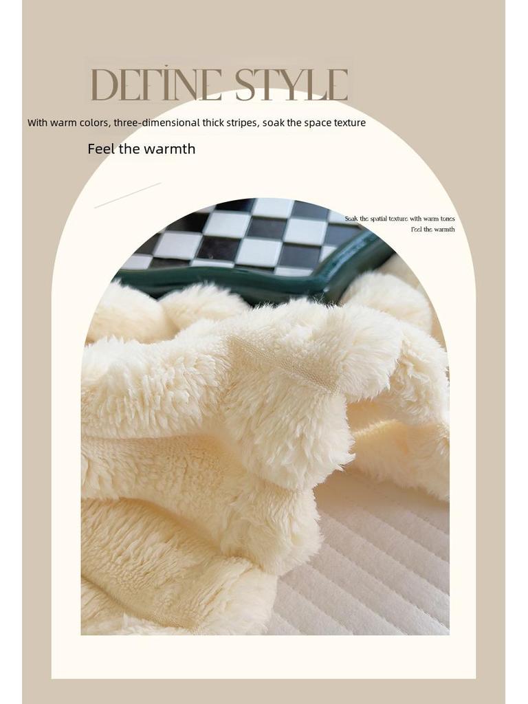 Thickened Coral Fleece Flannel Blanket - Rabbit Fur Nap Throw Milk Velvet Bed Cover