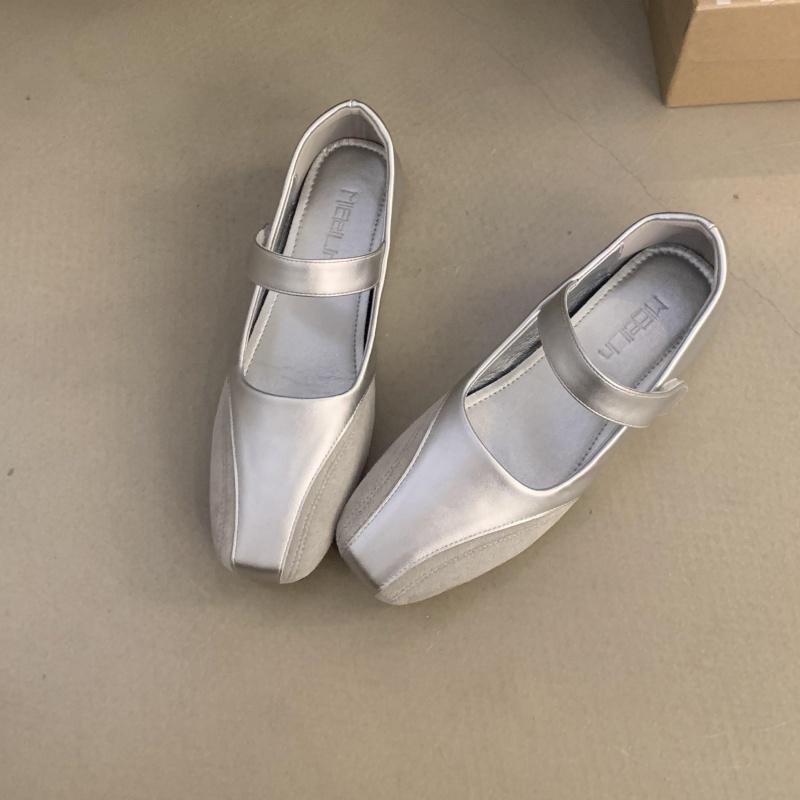 Fashion Bailamos 2024 Autumn Round Toe Women Flat Shoes New Brand Shallow Slip On Ladies Casual Mary Jane Shoes Soft Dress Ballrinase