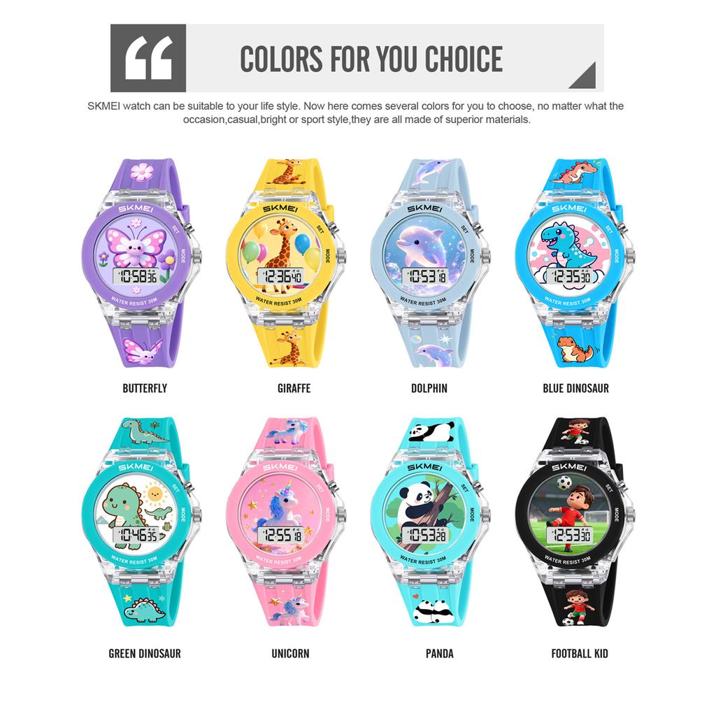 SKMEI 2646 Светящийся Таймер Цветные Часы Reloj Niño Новые Счастливые Мультяшные Узоры Часы для Девочки Мальчика Серия для Детей Электронные