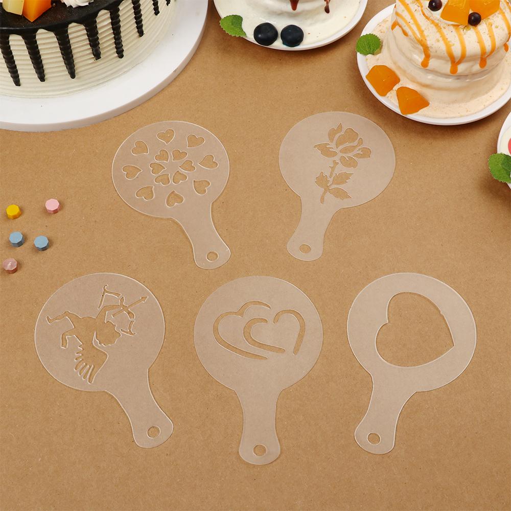Plastic Coffeeware Pastry Tools Cookies Mould Fancy Drawing Mold Biscuit Mold Coffee Stencil