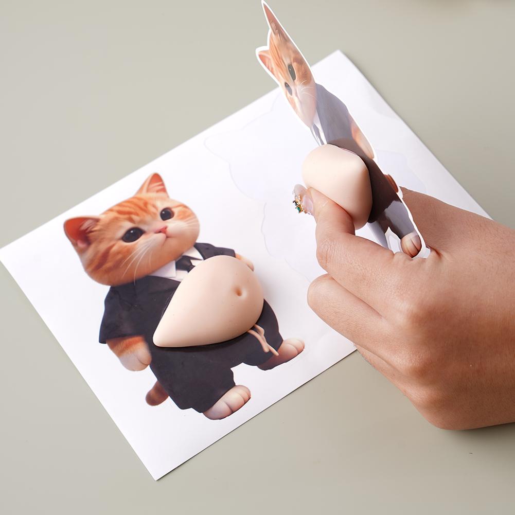 3D sSoft Toys Shiba Inu Dog Belly Sticker Stress Relief Bump Proof Home Protector Self-Adhesive Squeezable Cute Decoration
