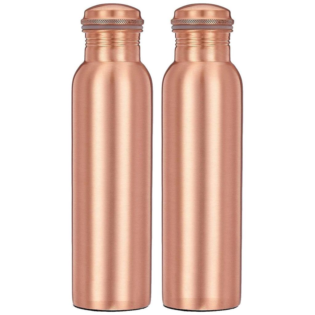 Copper Water Bottle | Pure Copper Water Bottle I Leak Proof & Rust Proof I Copper Bottle for Home, School & Office | Matte Finish | 950 Ml | Set of 2