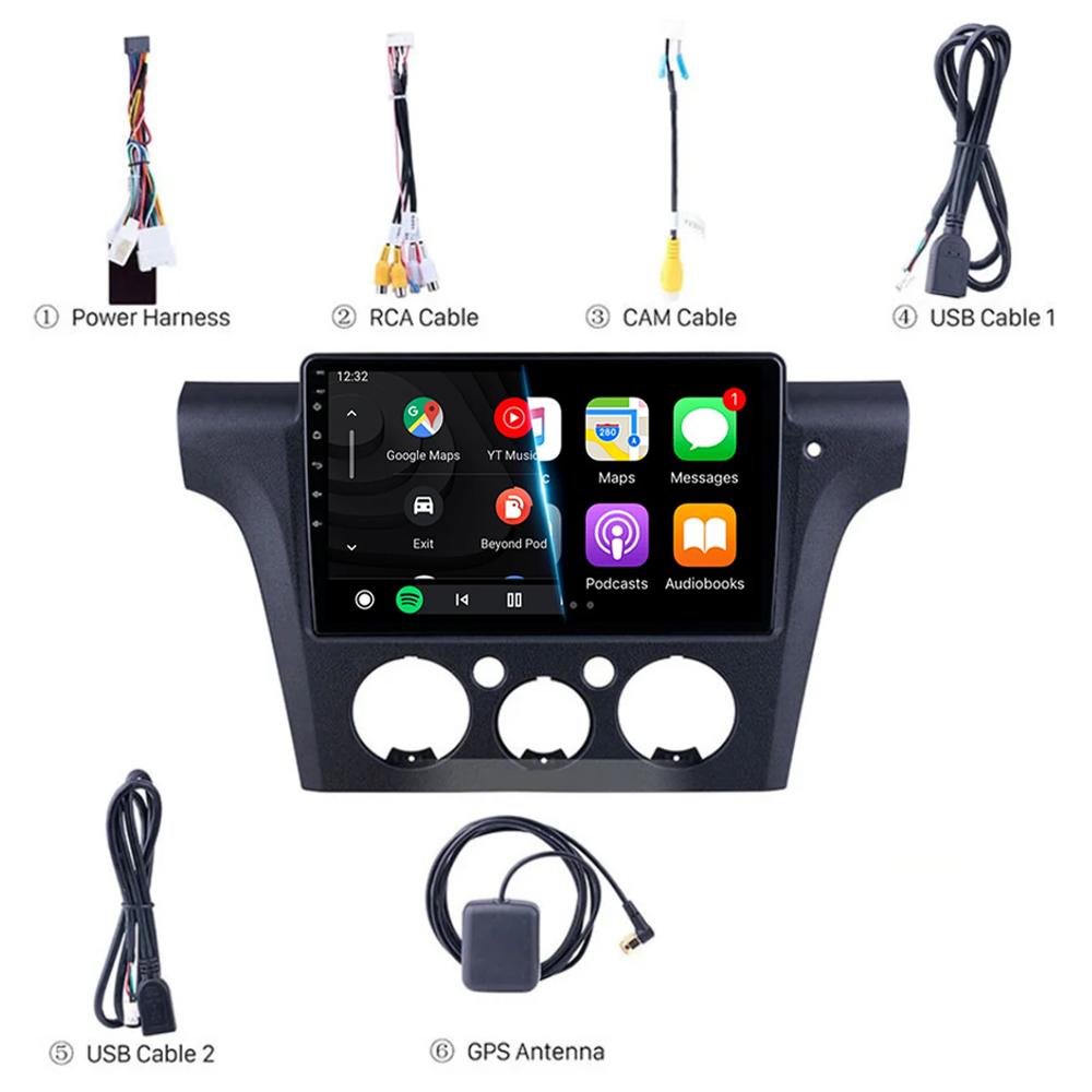 Android 14 Автомобильное радио для Mitsubishi Outlander 1 2001-2005 Мультимедийный видеоплеер Стерео GPS-навигация Carplay Andorid Auto 5G