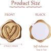 50/100pcs Heart Wax Seal Stickers, Envelope Seal Stickers Envelope Seals Self Adhesive Gold Stickers for Wedding Party Birthday