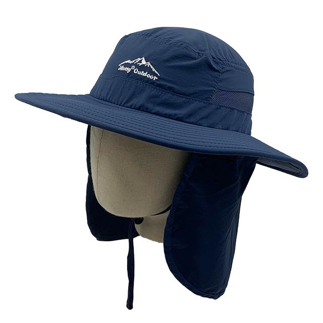 High Quality 100%polyester Outdoor UV protection Fishing Sun Hat Mesh Breathable Bucket Hat with Wide Brim and Neck Cover
