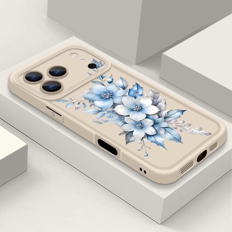 Чехол с принтом «Цветы и Листья» для iPhone 17 Pro Max Чехол iPhone 16 15 14 13 Pro Max 11 17e 16e Ударопрочный бампер Мягкий силиконовый чехол для телефона