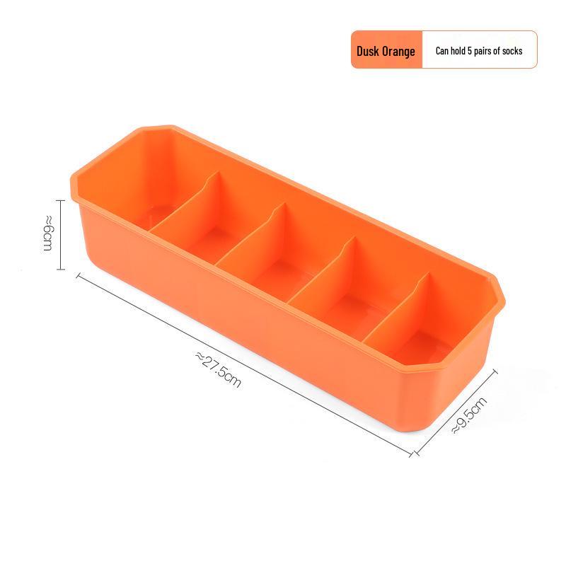 Штабелируемый пластиковый ящик для хранения с несколькими отделениями для носков и нижнего белья