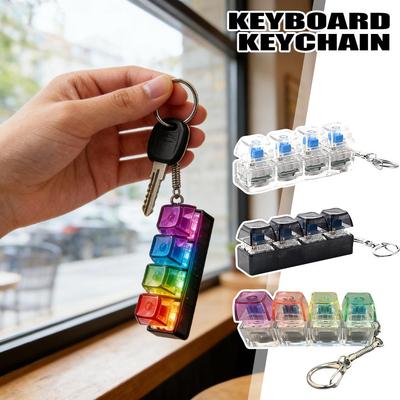 Клавиатура-игрушка с 4 клавишами и RGB-подсветкой, брелок, снятие стресса, кликер, механические ощущения, портативная игрушка-клавиша