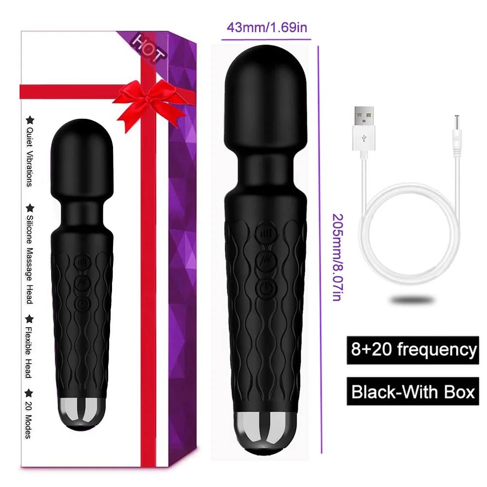 20-скоростной Дильдо AV Вибратор Magic Wand для Женщин Стимулятор Клитора USB-перезаряжаемый Сексуальный Массажер Товары Секс-игрушки для Взрослых 18