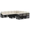 12 Piece Garden Sofa Set Black and Cream White Poly Rattan