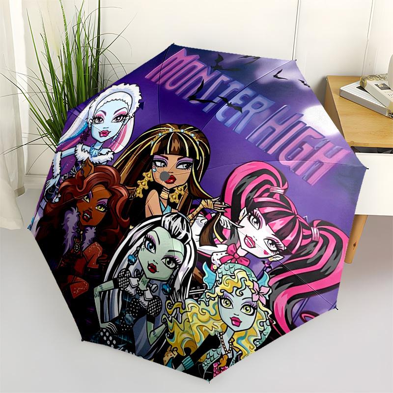1pc Monster High, Halloween Themed High-quality Umbrella,Automatic Opening and Closing Umbrella,Multi-functional Umbrella G0811100