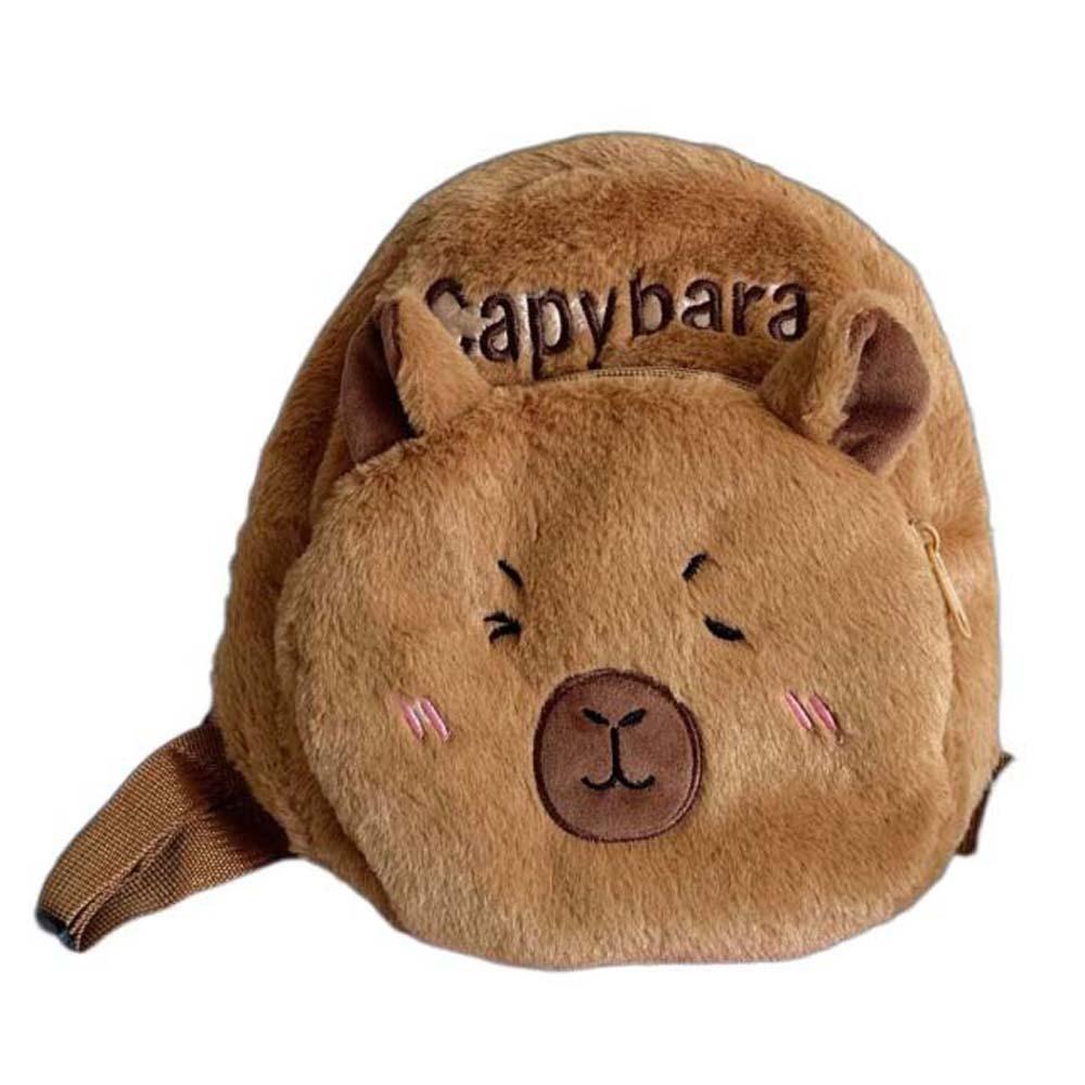 Вышитый Плюшевый Рюкзак Капибара PP Хлопок Большая Вместимость Школьная Сумка Мальчики