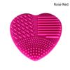Heart Shaped Makeup Foundation Brush Handheld Cleaner Silicone Cleaning Mat Cosmetic Tool Portable Travel Dormitory Home Gift