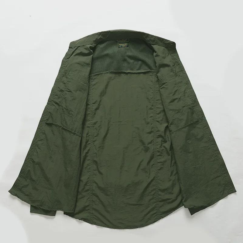 Мужская повседневная рубашка свободного кроя с длинным рукавом - однотонная, большого размера, осенняя рабочая одежда с карманом