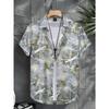 Summer Men's Soft Hawaiian Shirt with Vibrant Jungle Leaf & ExotiFlower Prints Lapel Button Tops Oversized Unisex Clothing