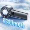 Портативный регулируемый охлаждающий вентилятор с цифровым дисплеем, 5200 мАч, удобный маленький офисный вентилятор, пластиковая текстура для путешествий