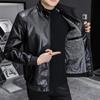 New Autumn and Winter Leather Men's Leather Jacket Plus Cashmere Casual Coat Korean Version Trend Slim Handsome Youth Spring and Autumn