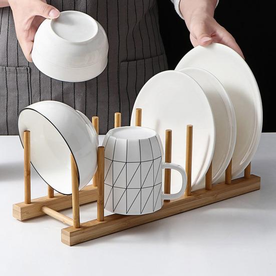 Кухонная полка для хранения, бамбуковая противоскользящая пластина, крышка кастрюли, миска для посуды, держатель для сушки, разделочная доска, дренажная подставка