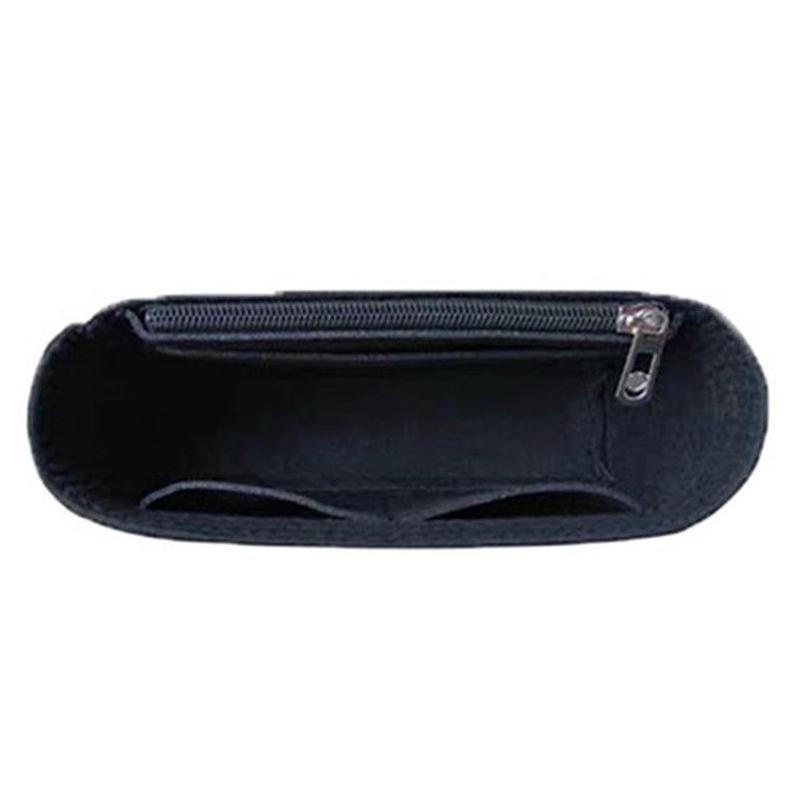 Luxury Bag Insert Felt Purse Organizer Size Inner Liner Bag With Side Zipper Portable Shaper Divider For Crossbody Shoulder Bag