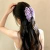 Solid Color Acrylic Hair Claw with Floral Design Perfect for Beach Vacations
