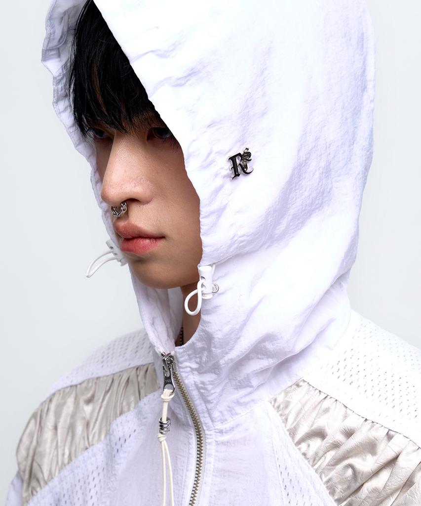 Rssc Curvy Incision Wrinkle Windbreaker - White