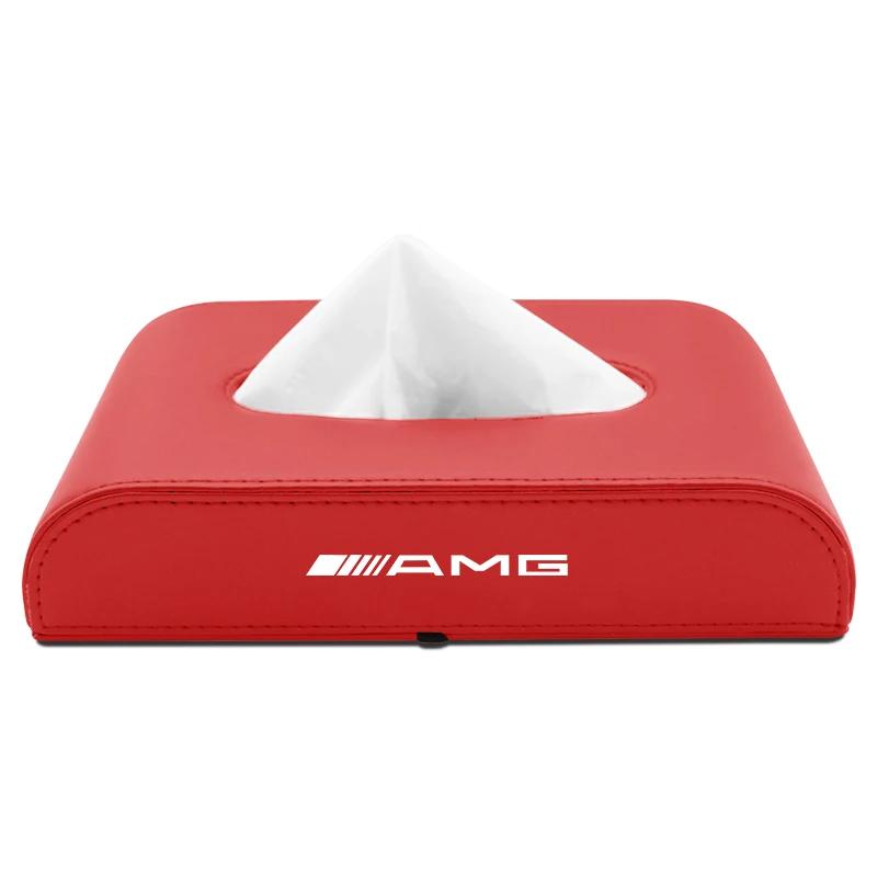 1pcs Car Tissue Box Holder Armrest Box Storage Case Stickers For Mercedes Benz AMG W205 W218 W177 W176 W169 A B C E S Class