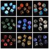 7PCS/Set Digital Acrylic Dice Polyhedral Mixed Color Dice Pearlescent Dice  for RPG DnD
