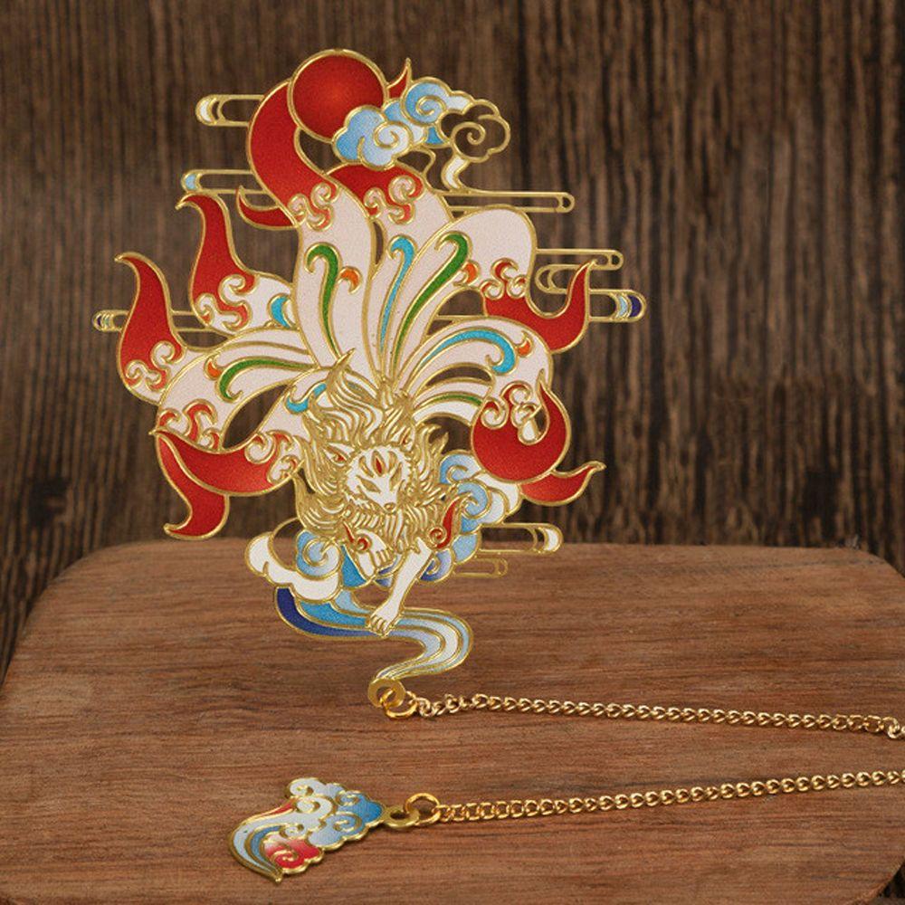 Animal Shape Page Clip Brass Metal Bookmark Chinese Style Bookmark Hollow Book Mark Retro Book Clip
