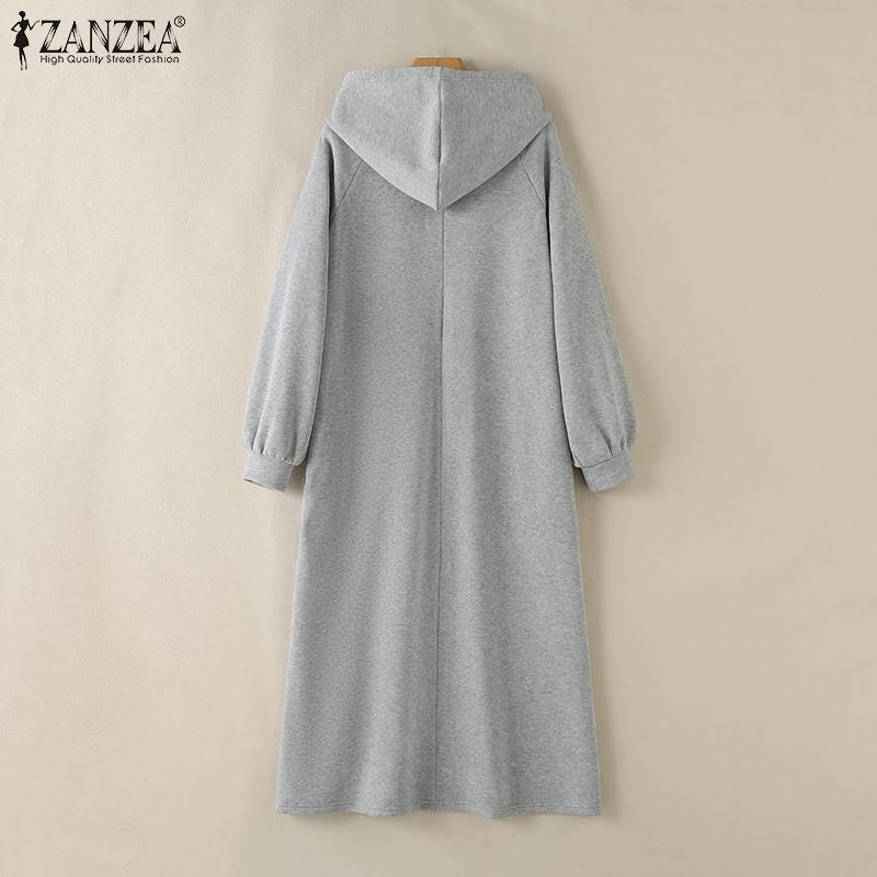ZANZEA Женские повседневные толстовки с капюшоном с длинным рукавом на осень-зиму