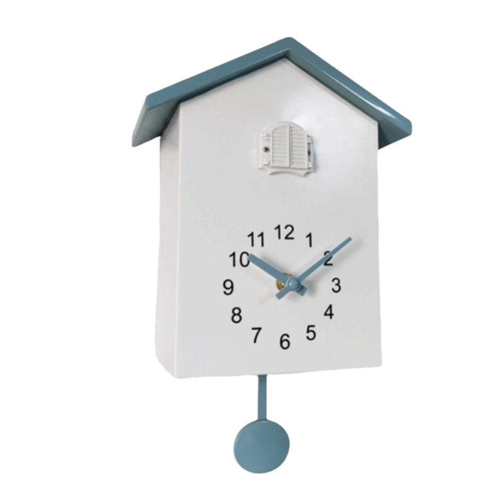 Timed Alarm Cuckoo Wall Clock Battery Powered Decorative Wall Clock Bird House Clock Bedroom Decor
