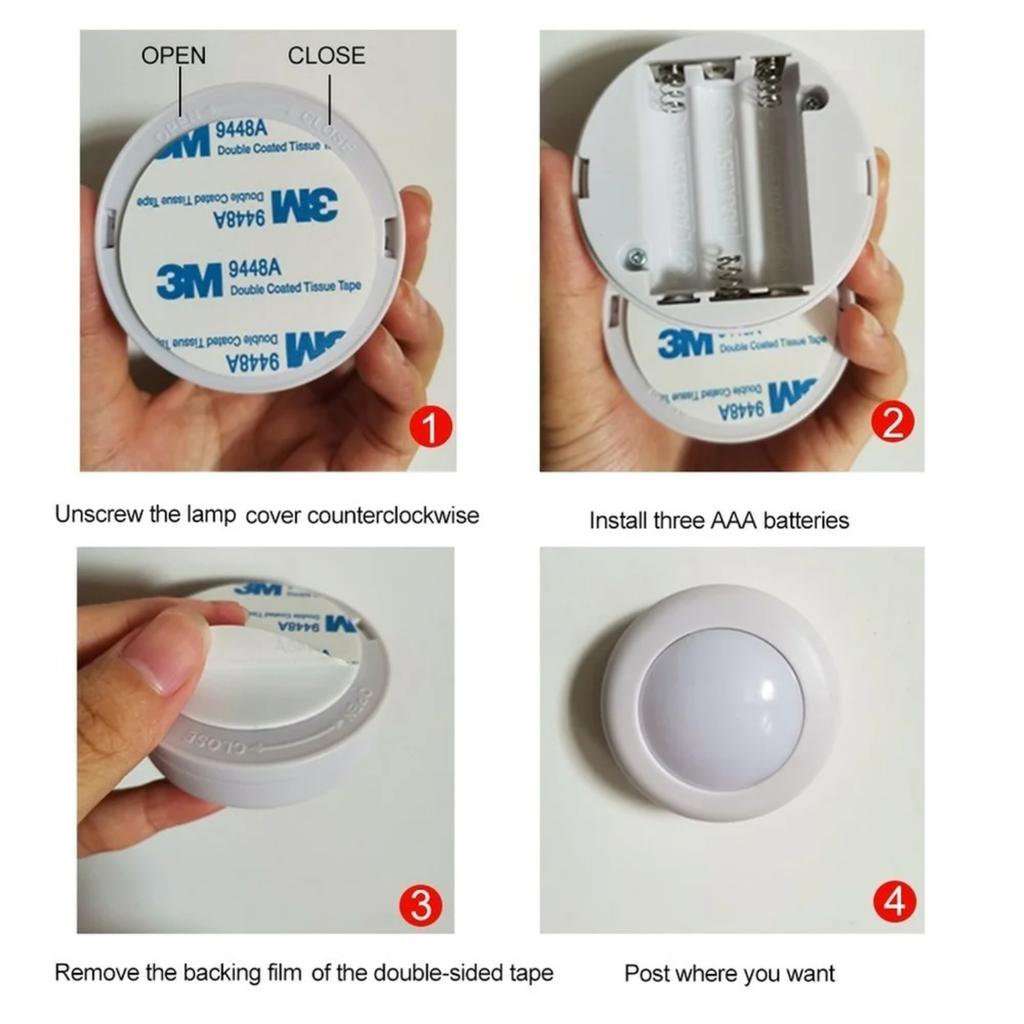 Новый портативный цветной светодиодный ночник на батарейках RGB16 цветов для кухни, прихожей, шкафа - яркое и стильное освещение Opti