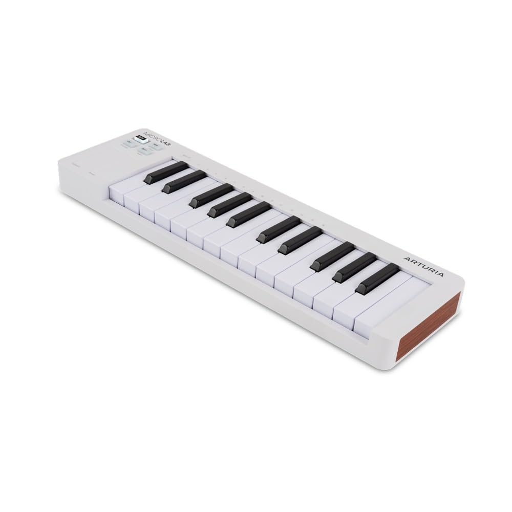 Arturia MicroLab MK3 Keyboard Controller 25 Sensitive Slim Connection White MK3 - Keys/Velocity High-Quality Keyboard/USB-C - (MICROLAB WH)