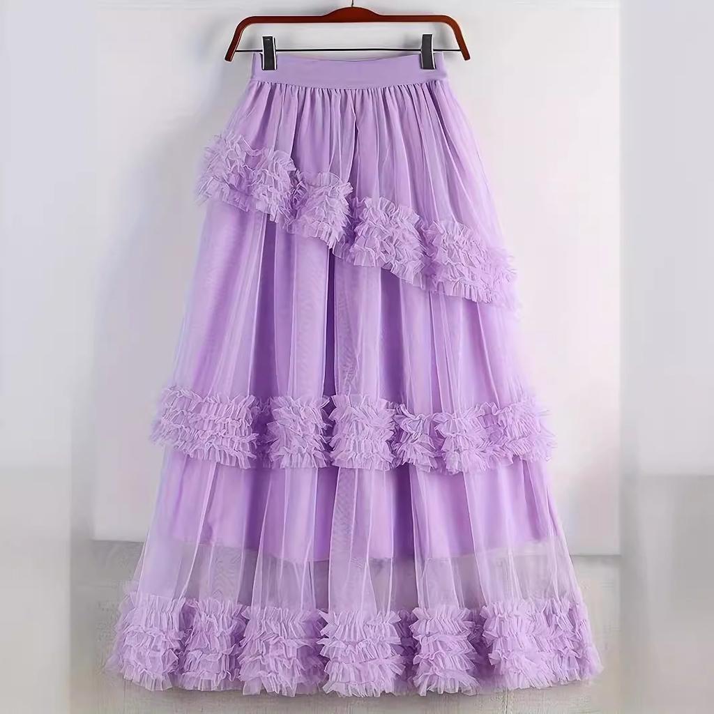 Long Womens Cake Skirt Mesh With Large Aline Skirt And Half Body Skirt