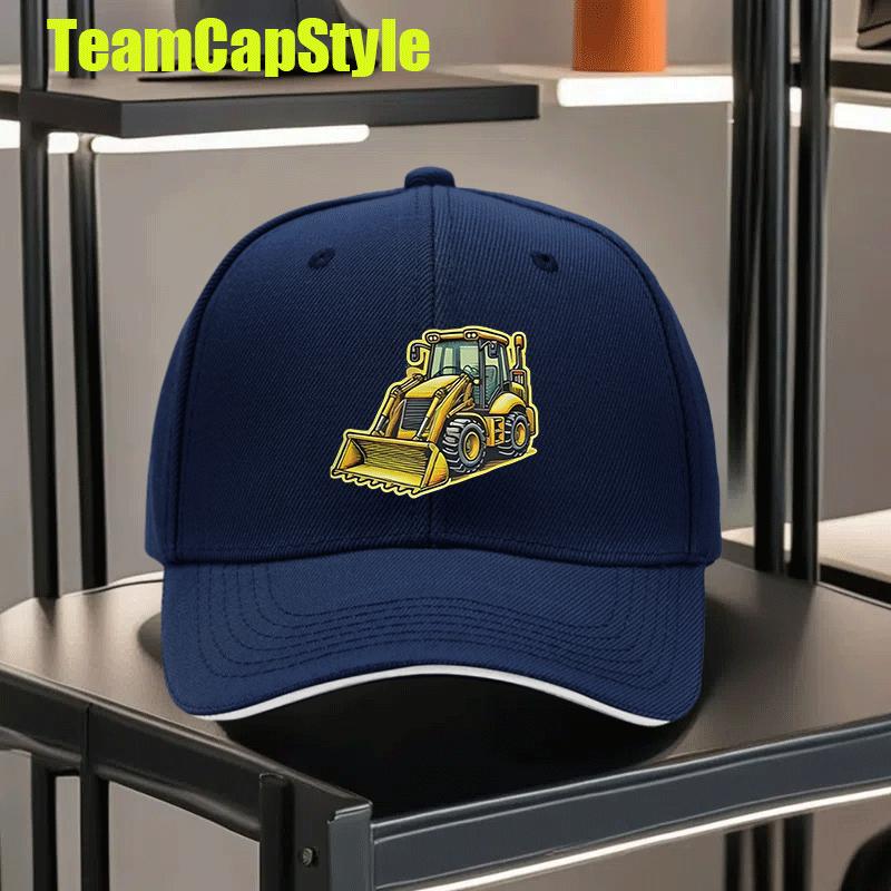 Экскаватор-погрузчик Строительная техника Бейсболка Полиэстер Регулируемая Уличная Унисекс Взрослая Кепка