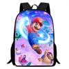Mario Cartoon Backpack Kids School Use Lightweight Ergonomic Dual Shoulder Bag With Breathable Oxford Fabric
