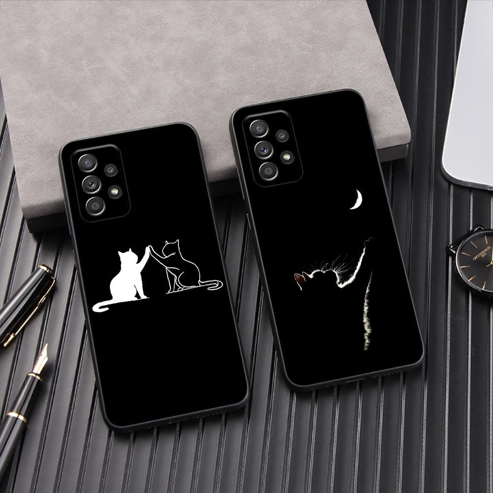 Забавный Милый Кот Лайн-Арт Чехол для Телефона Для Samsung Galaxy A57 A56 A37 A55 A36 A26 A54 A52 A35 A34 A25 A17 A16 A15 A07 A06 Мягкий Чехол