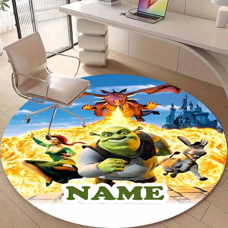 Personalized S-Shrek Round Chair Office Rug - Perfect for Mat, Office Chair & More - Ideal Gift for Birthdays and Holidays