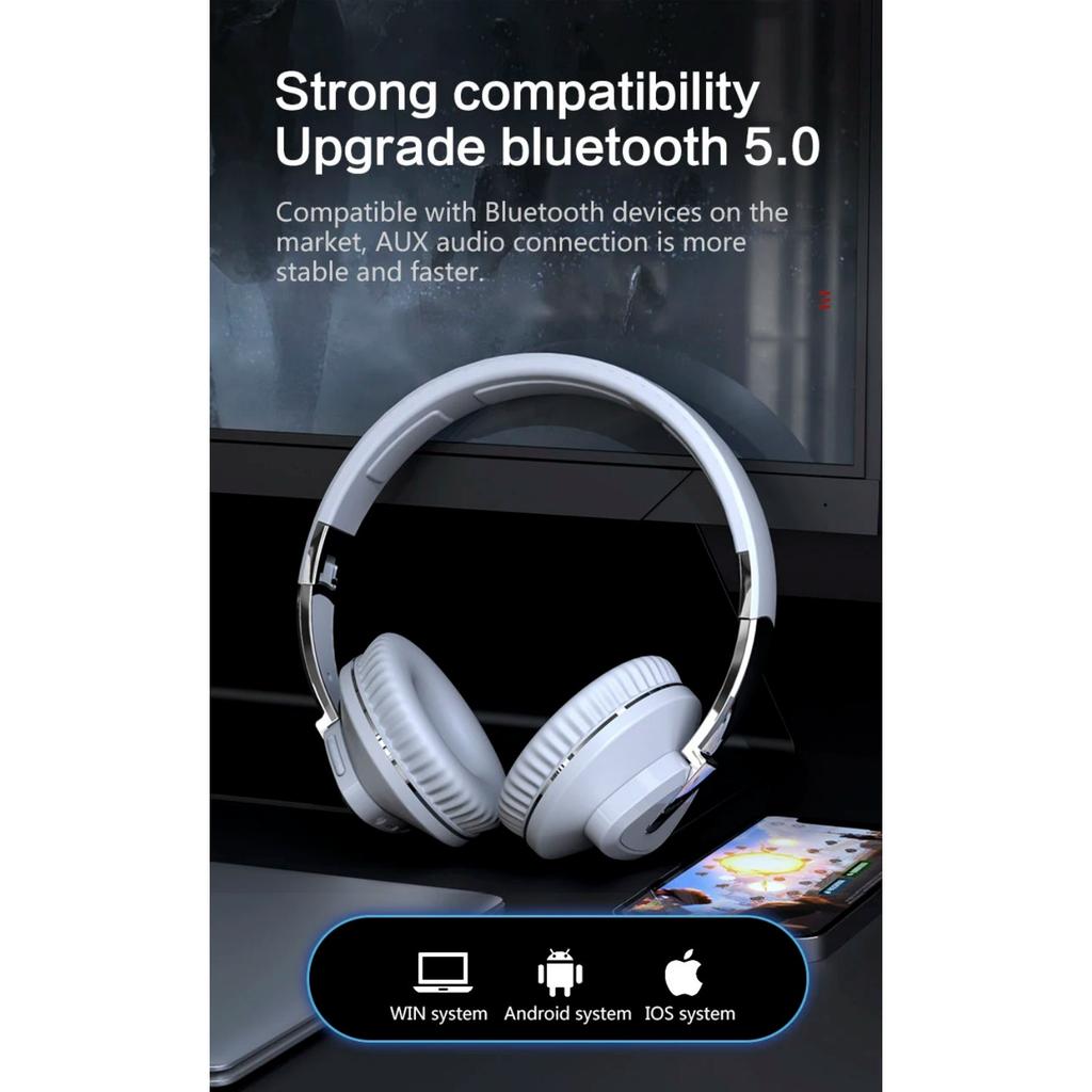 Bluetooth-наушники, беспроводные наушники с шумоподавлением, гарнитура H3 Pro Max с микрофоном, 20 часов воспроизведения музыки, игр, складная, поддержка TF