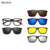5 Lenes Magnet Clip Sunglasses Square Men Polarized Gray  Frame Custom Prescription Women Myopia Glasses