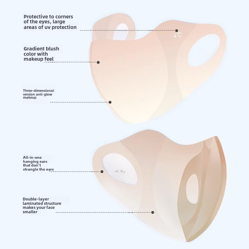 UPF50+ 3D Eye Protection Ice Silk Sunscreen Mask - Моющаяся и устойчивая к УФ-излучению модная маска