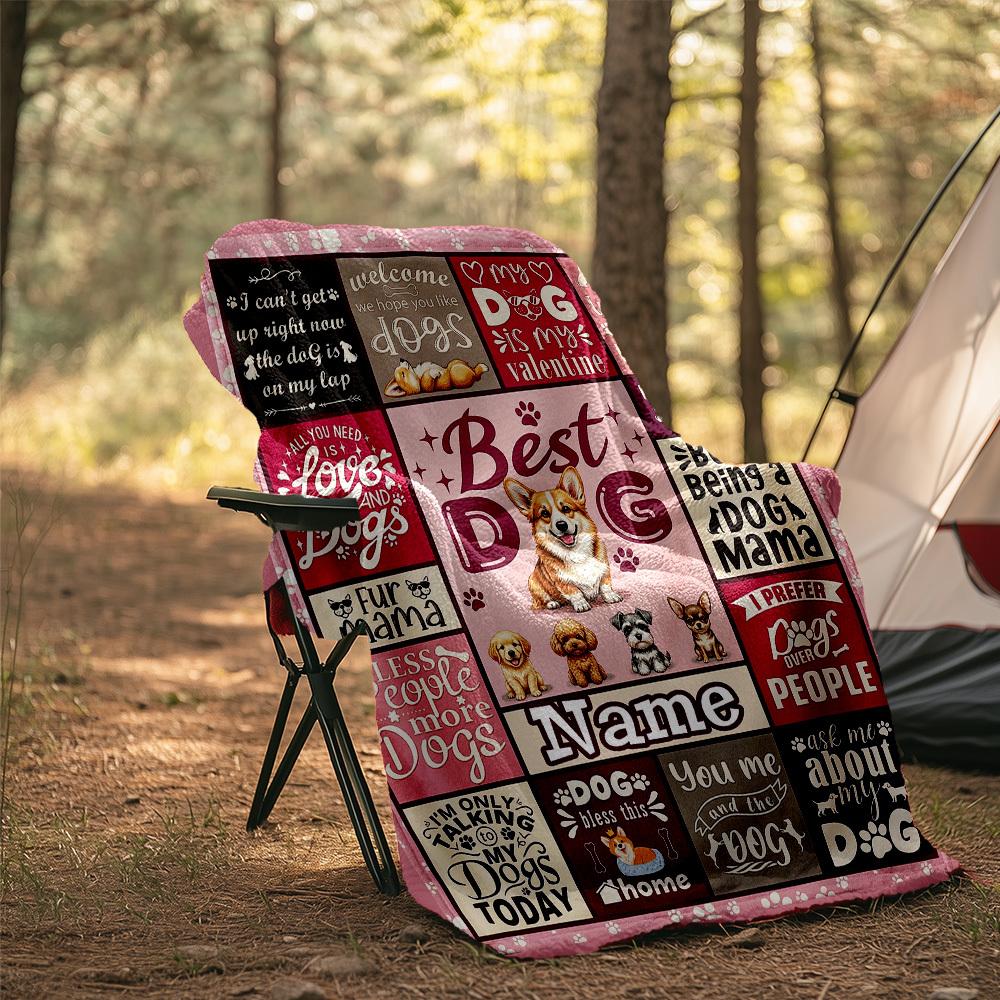 Best Dog Customize Your Name Outdoor Blanket Comfortable Soft Lightweight Multipurpose Blanket For Travel Camping Picnics Sofa Office Bed Living Room
