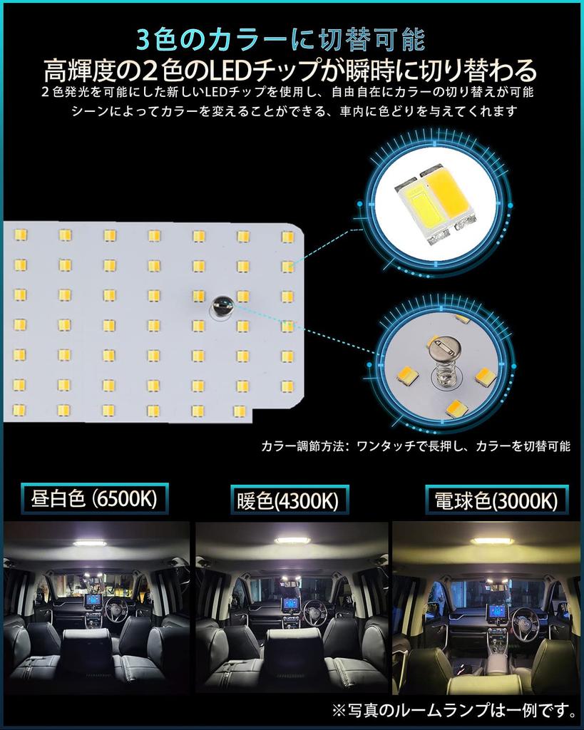 Alphard 30 Series LED Room Lamp Set, Exclusive Design, 3 Colors, 15 Levels of