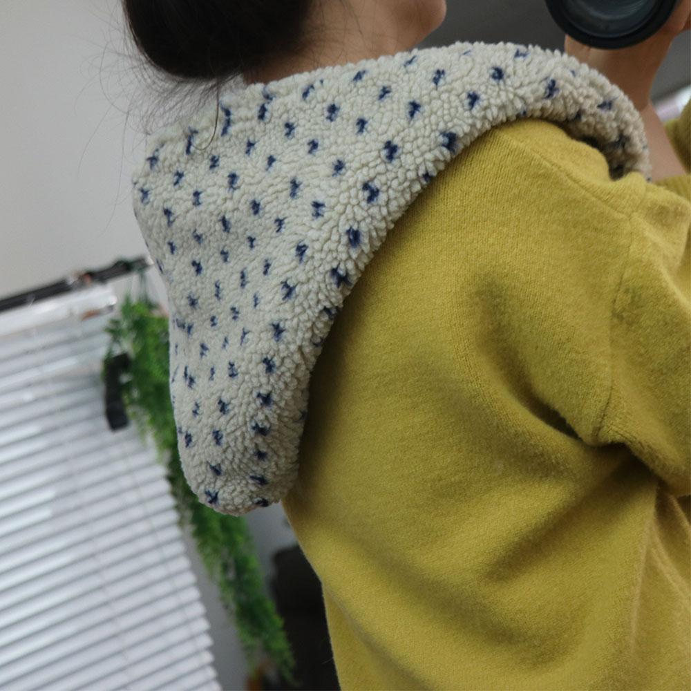 Warm Balaclava Pullover Hats Thickened Plush Beanies Versatile Winter Polka Dot Scarf Hat Autumn