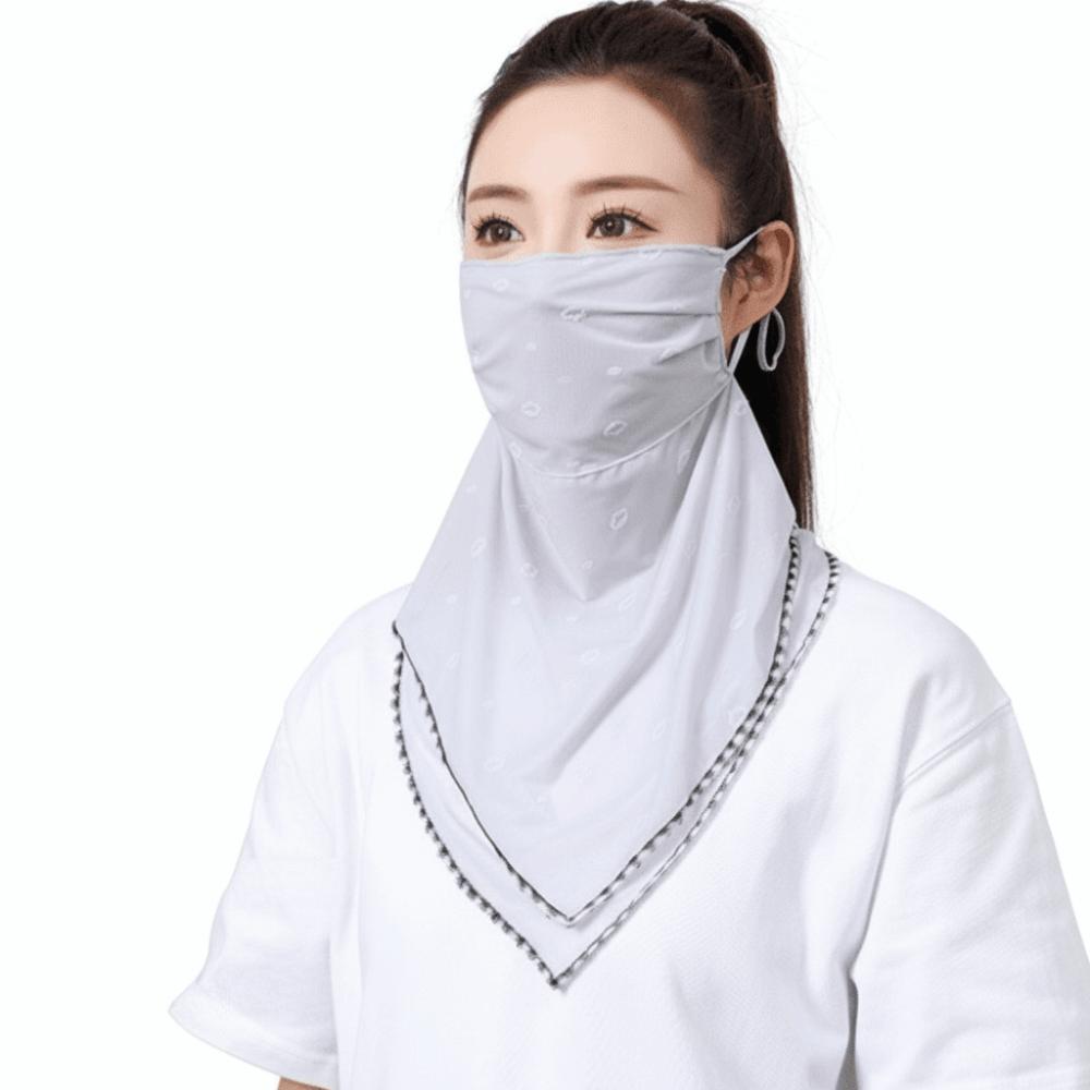 Fashion Elastic Ice Silk Mask Thin Face Shield Triangular Scarf Neck Wrap Cover Breathable Sunscreen Veil Fishing