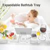 Adjustable Length Expandable Bathtub Tray Anti-Slip Transparent Bathtub Table  Phone