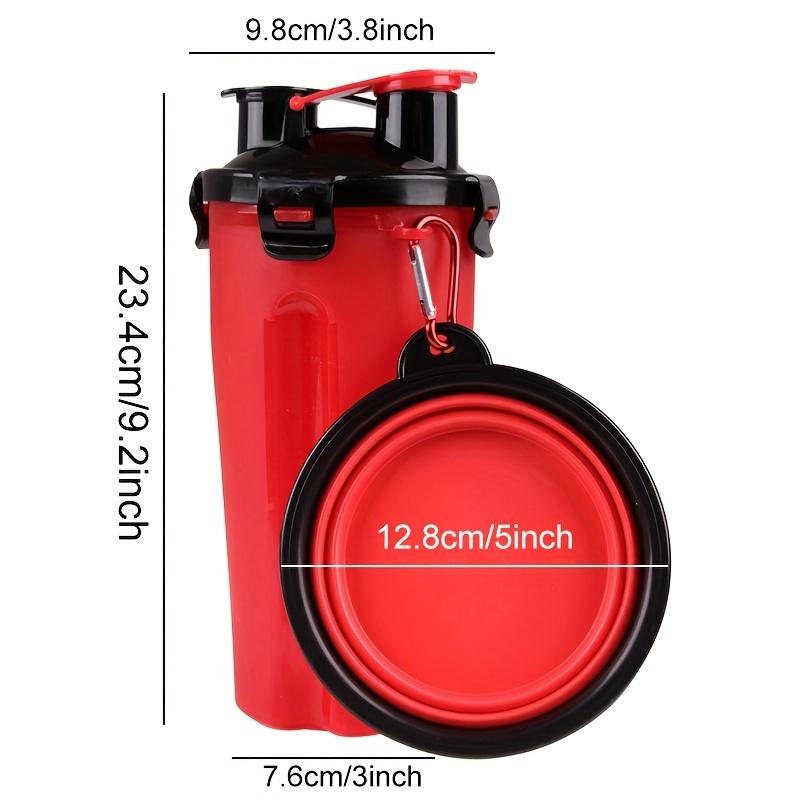 Портативная бутылка для воды для домашних животных 2 в 1 с контейнером для еды, герметичная бутылка для воды для собак с 2 складными мисками для кормления на открытом воздухе