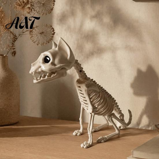 Vivid Scary Skeleton Decor Halloween Animal Skeleton, Realistic Fish Bird Spider Snake Cat Durable Model for Party, Haunted House, Graveyard