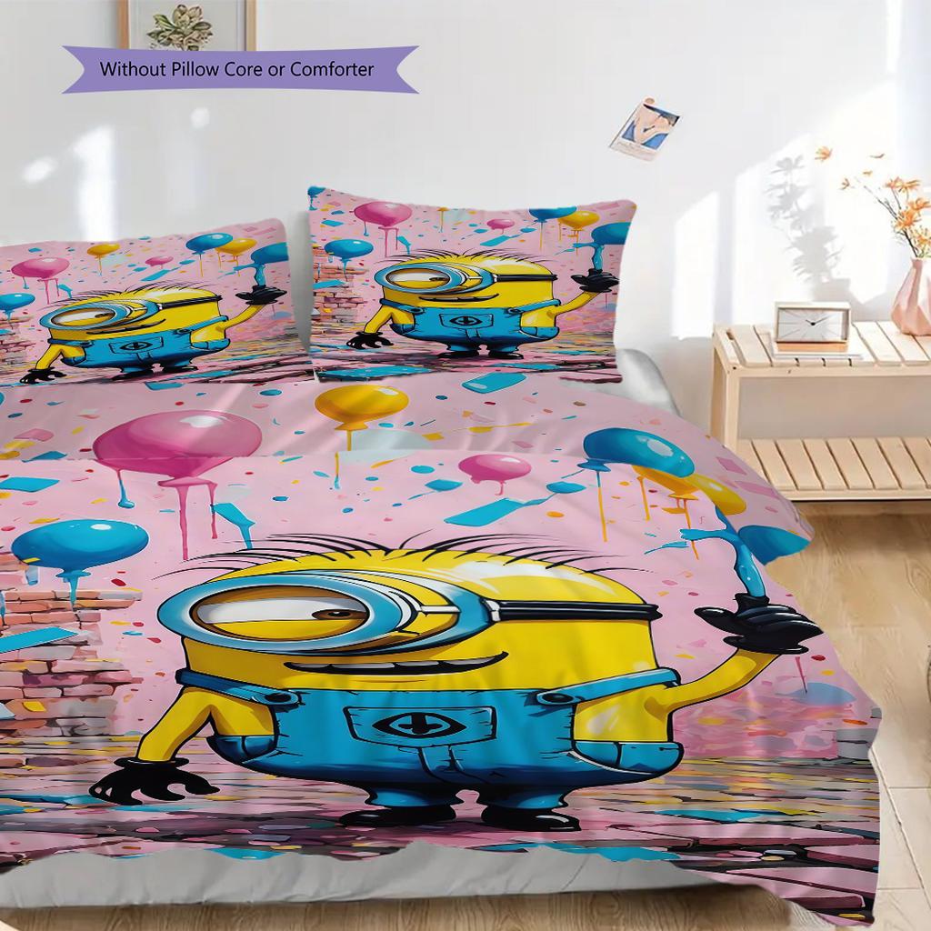 Minion Balloon Celebration Bedding 1 Duvet Cover 2 Pillowcase Without Core Bedding Set Christmas Birthday Gift Duvet Cover And Pillowcase