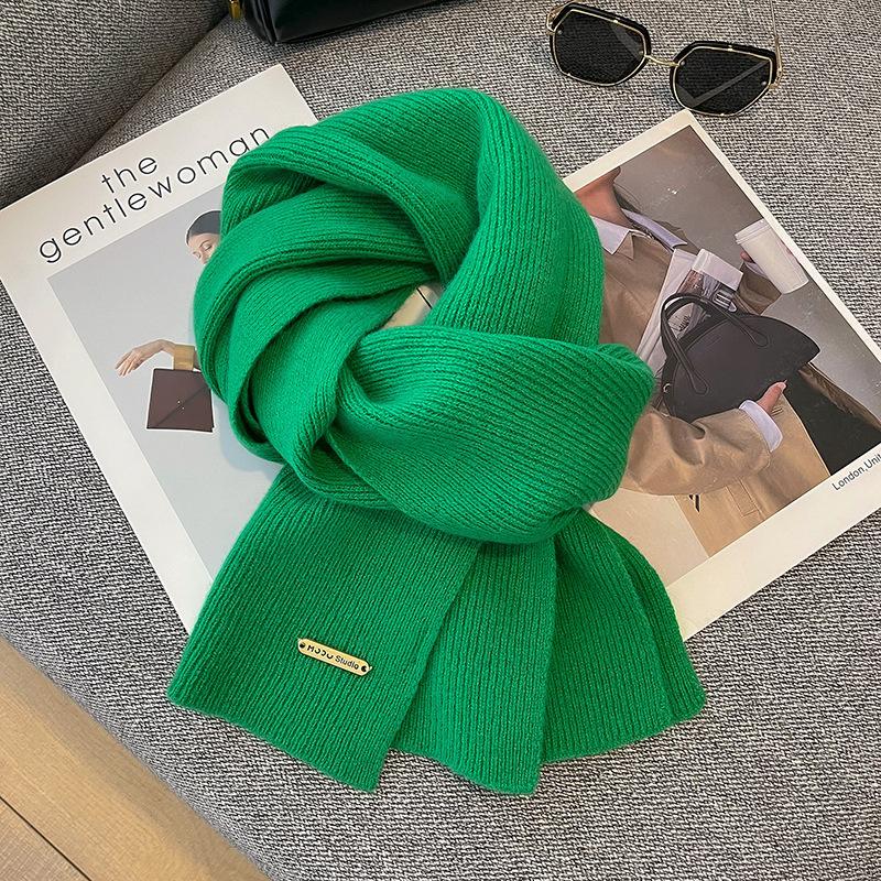 100 Pure Wool Scarf Wool Camel Beige Warm Knitted Scarf Versatile Men's and Women's Scarves